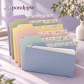 pondppw™ Daylight Letter File Folders, 6 Pastel 3-Tab Paper Folders for Home Office, School Papers, Receipts & Filing