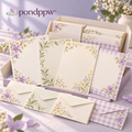 pondppw™ Sunday Letter Writing Set, 24 Floral Stationery Sheets with Matching Envelopes for Notes, Thank-You Cards & Pen Pals