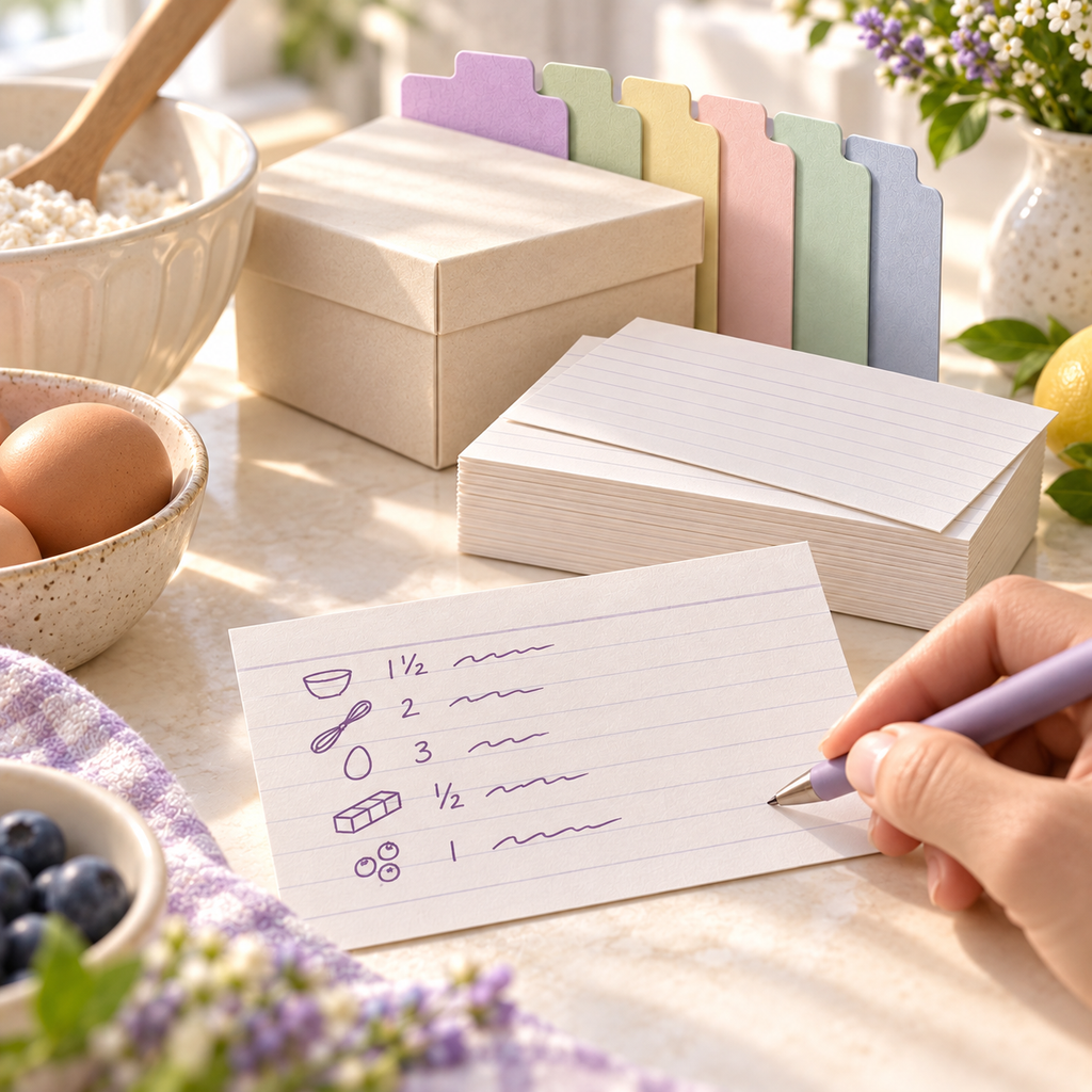 pondppw™ Daydream Index Card Kit, 200 Ruled 3 × 5-Inch Study Cards with 6 Pastel Dividers and Storage Box