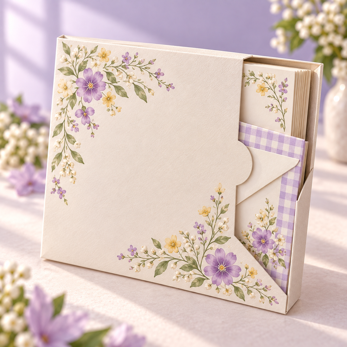 pondppw™ Sunday Letter Writing Set, 24 Floral Stationery Sheets with Matching Envelopes for Notes, Thank-You Cards & Pen Pals