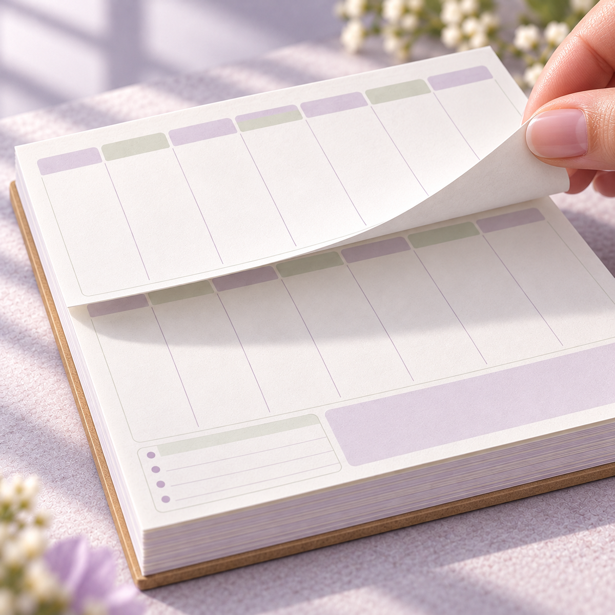 pondppw™ Soft Start Weekly Desk Pad, 52-Week Undated Tear-Off Planner with To-Do List, Notes Space & 6 × 9-Inch Pages
